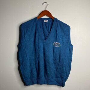 Vintage blue V-neck sweater vest a size large